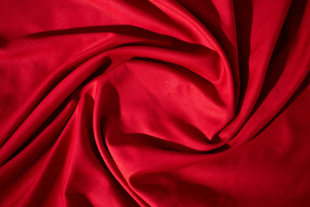 Silky Red Fabric Background Texture.