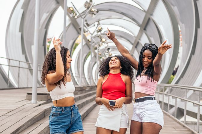 Black female friends enjoying a summer day