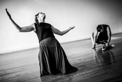 MONTREAL, QUEBEC, CANADA – April 19 2019- Male and female dancing expressively with prosthetic legs