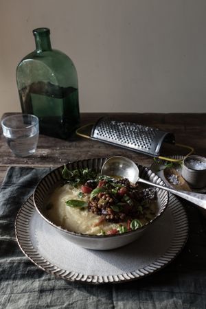 Polenta with vegetarian ragut