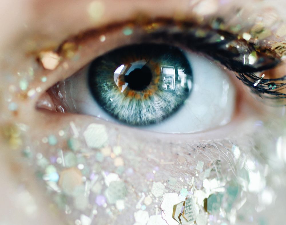 Close-up shot of blue eye