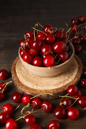 Concept of fresh summer food - delicious cherry