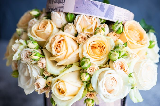 Pastel rose bouquet in box