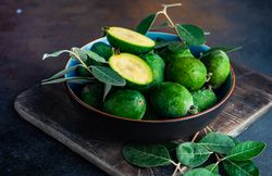 Autumnal organic fruit feijoa