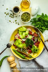 Fresh Salad With Chopped Vegetables Served With Nuts And Garnish - Free ...