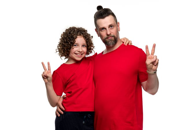 Family portrait dad and daughter