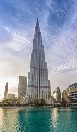 Burj park under blue sky in Dubai, UAE