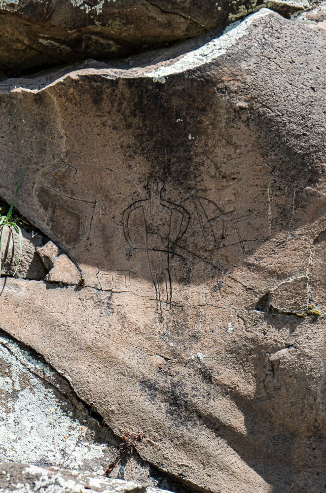 Ancient petroglyphs of Tsalka in Georgia