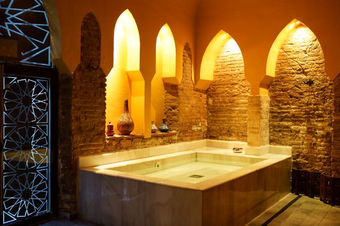 Small marble bath in Arabic spa