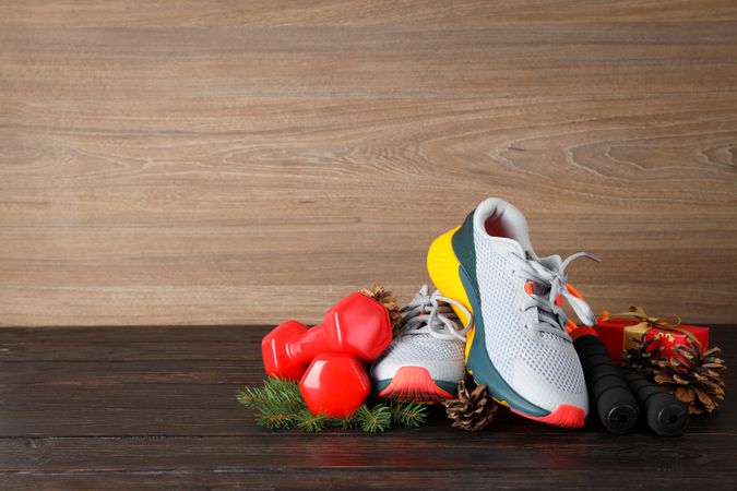 Concept of sport and Happy New Year, space for text