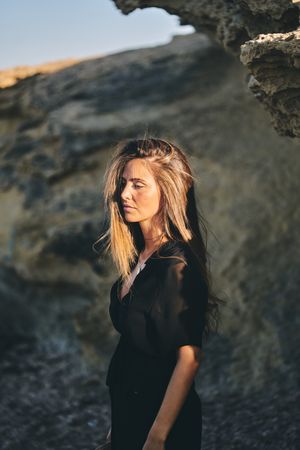 pensive woman looking away