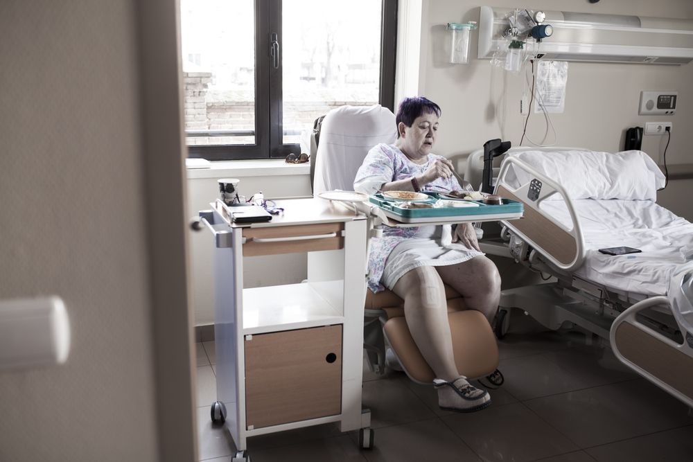 Mature woman hospitalized