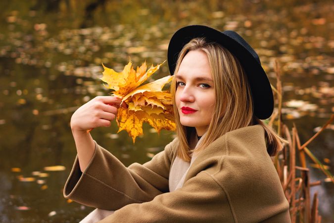 Woman during autumn season