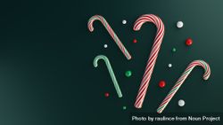Moody and Elegant 3D Christmas Candy Canes with a Metallic Texture and Magical and Dark Lightning. 4OgpJ4