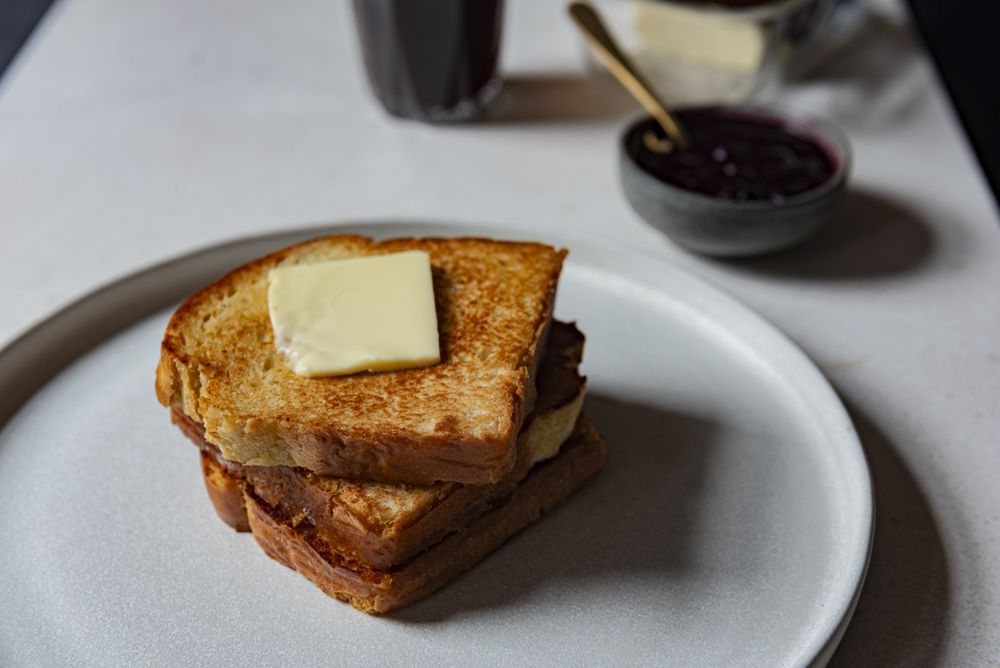 Brioche with butter on top