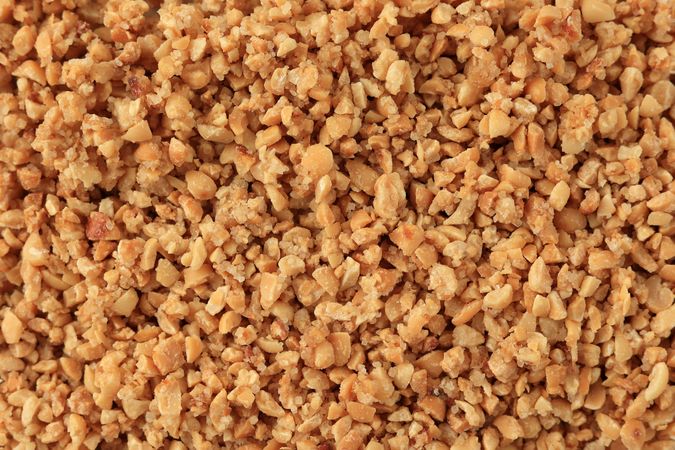 Caramelized chopped peanuts, dessert topping