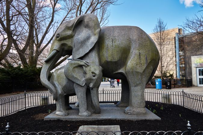 Elephant statue at the Philadelphia Zoo in Philadelphia, Pennsylvania