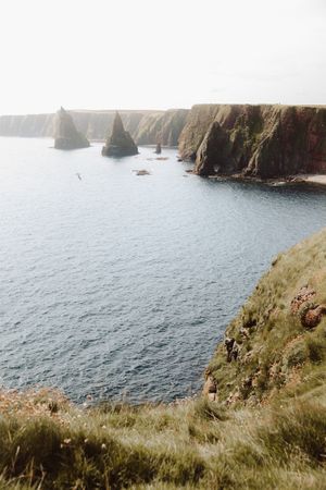Picturesque seascape with whimsical cliffs