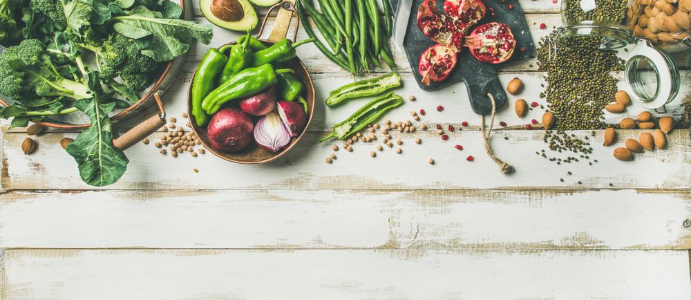 Winter vegetarian, vegan food cooking ingredients