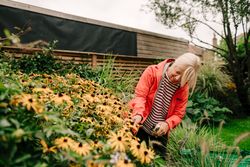 Older woman gardening