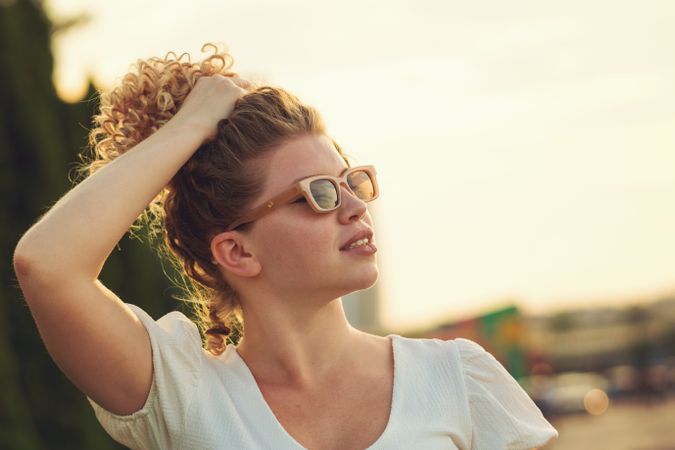 Summer portrait of woman outdoors