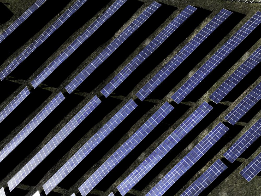 Abstract top down photo of solar panel farm. Aerial photography. Earth Day concept.