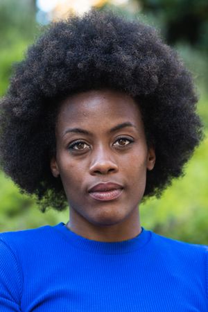 Serious woman looking at camera