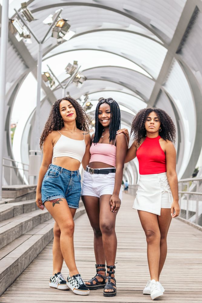 Black female friends enjoying a summer day