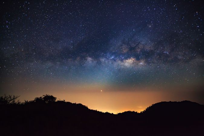 Milky Way Galaxy at Doi Luang Chiang Dao high mountain in Chiang Mai Province, Thailand