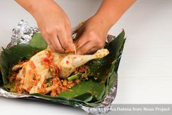 Ayam Betutu. Balinese Roast Chicken Stuffed With Cassava Leaves. - Free ...