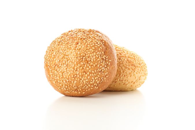 Buns isolated on plain background. Bakery products