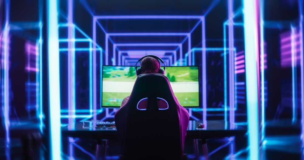 Female Online  Pro Gamer Winning an Intense eSports Tournament