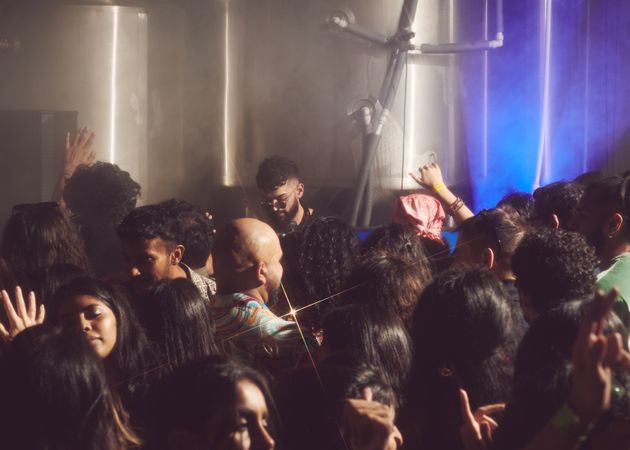London, England, United Kingdom - Nov 9, 2022: Shot of crowd at party in brewery