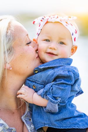 White Mother and Daughter At The Park