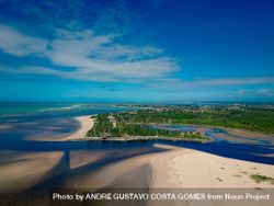 Aerial shot of Brazilian beach at low tide 47mmx6