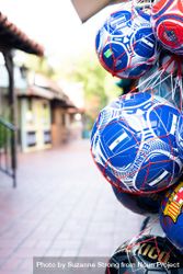 Soccer balls for sale at market 4ZQJ15