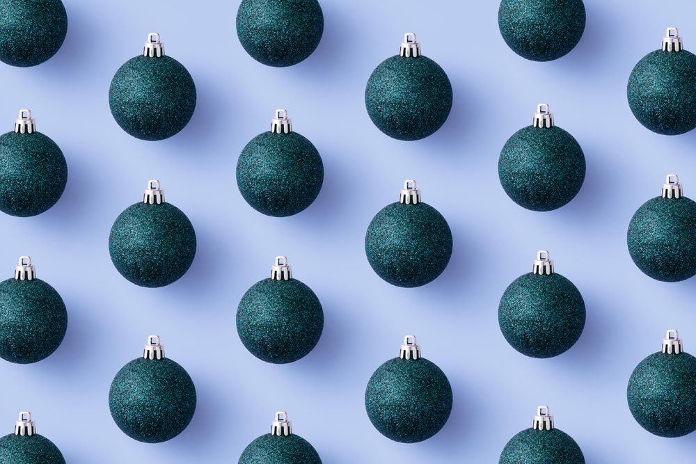 Green Christmas baubles