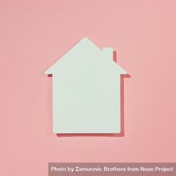 Paper house on pink background 5wwkm5