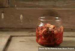 Pot of home made Korean kimchi 4dO1L5