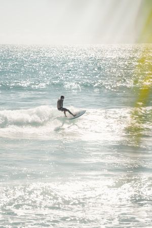 Man surfing on sea waves