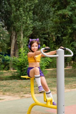 Schoolgirl on playground