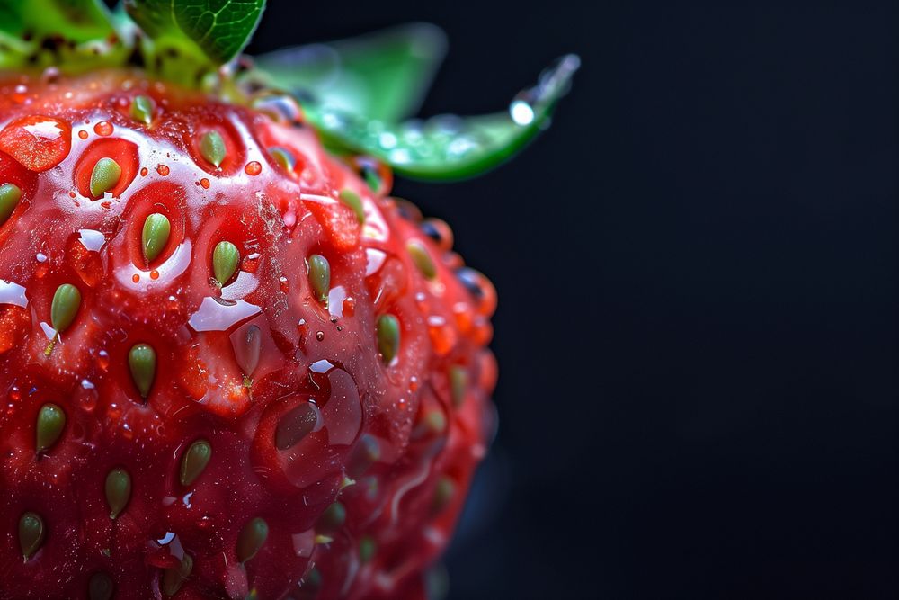 Close up of plump strawberry