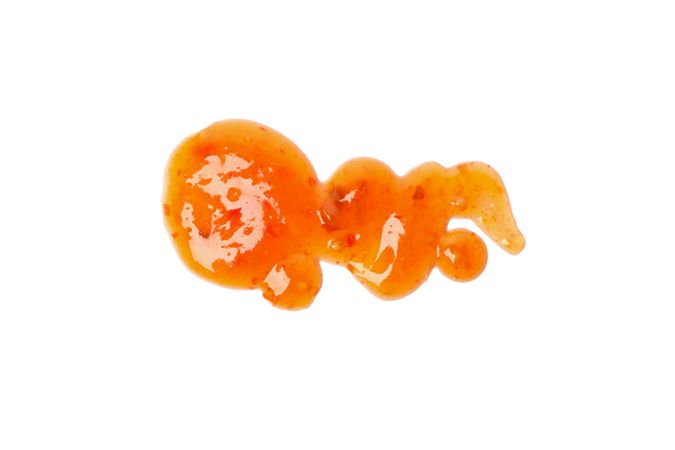 Hot chilli sauce isolated on blank background