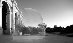 The centerpiece statue in the plaza and sculpture garden of the Meadows Museum, Dallas, Texas