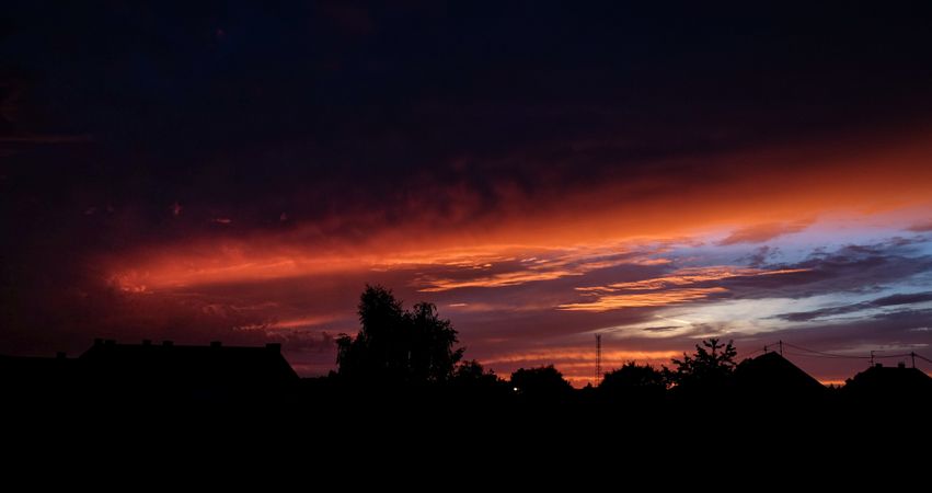 Vibrant sunset over France