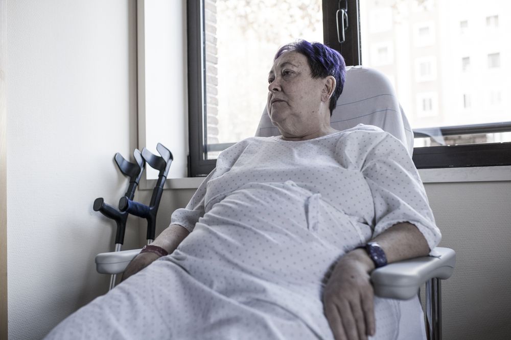 Mature woman hospitalized