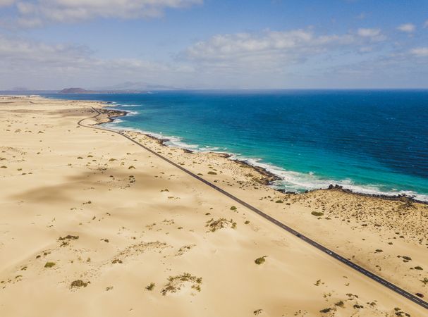 Amazing shoreline of ocean from drone