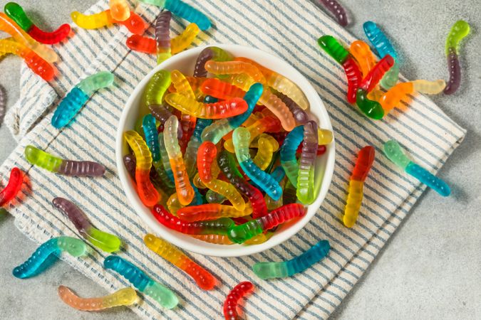 Sweet Sugary Gummy Worms for Halloween
