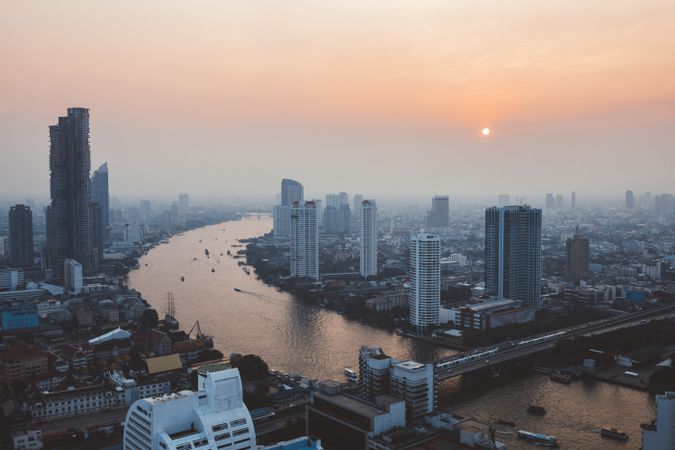 View of the city from a balcony