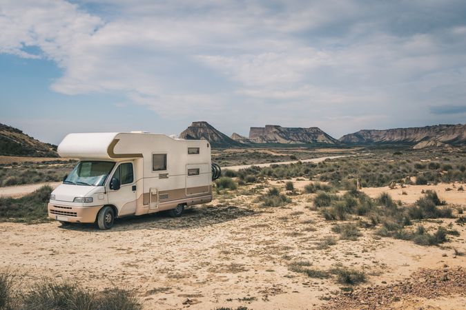trailer on desert